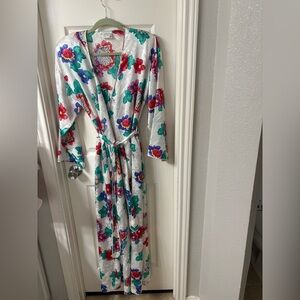 Mary McFadden Floral Dress with Green and Pink Accents